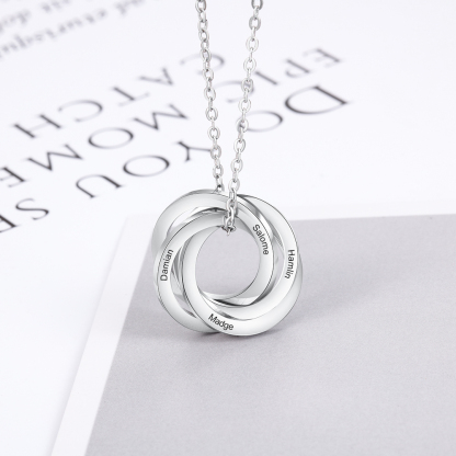 Collar de aros rusos personalizado con 4 nombres-Jessemade ES