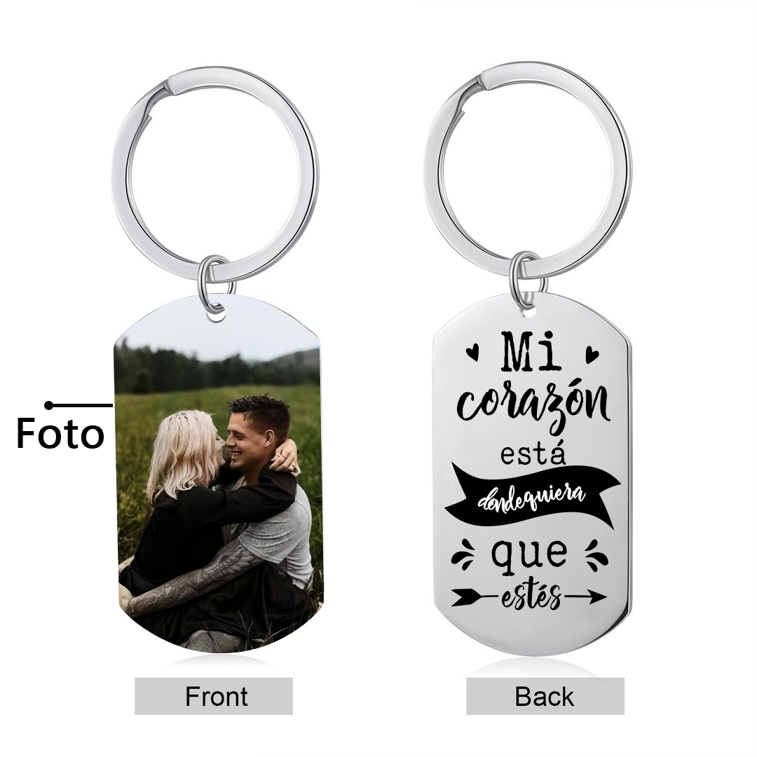 Llavero para pareja personalizado con 1 foto -Jessemade ES