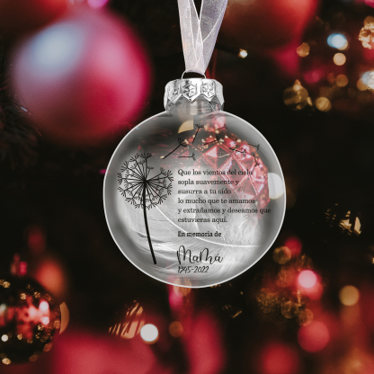 Bola navideña conmemorativa Adorno de Navidad 1 nombre y años personalizados con pluma -Jessemade ES