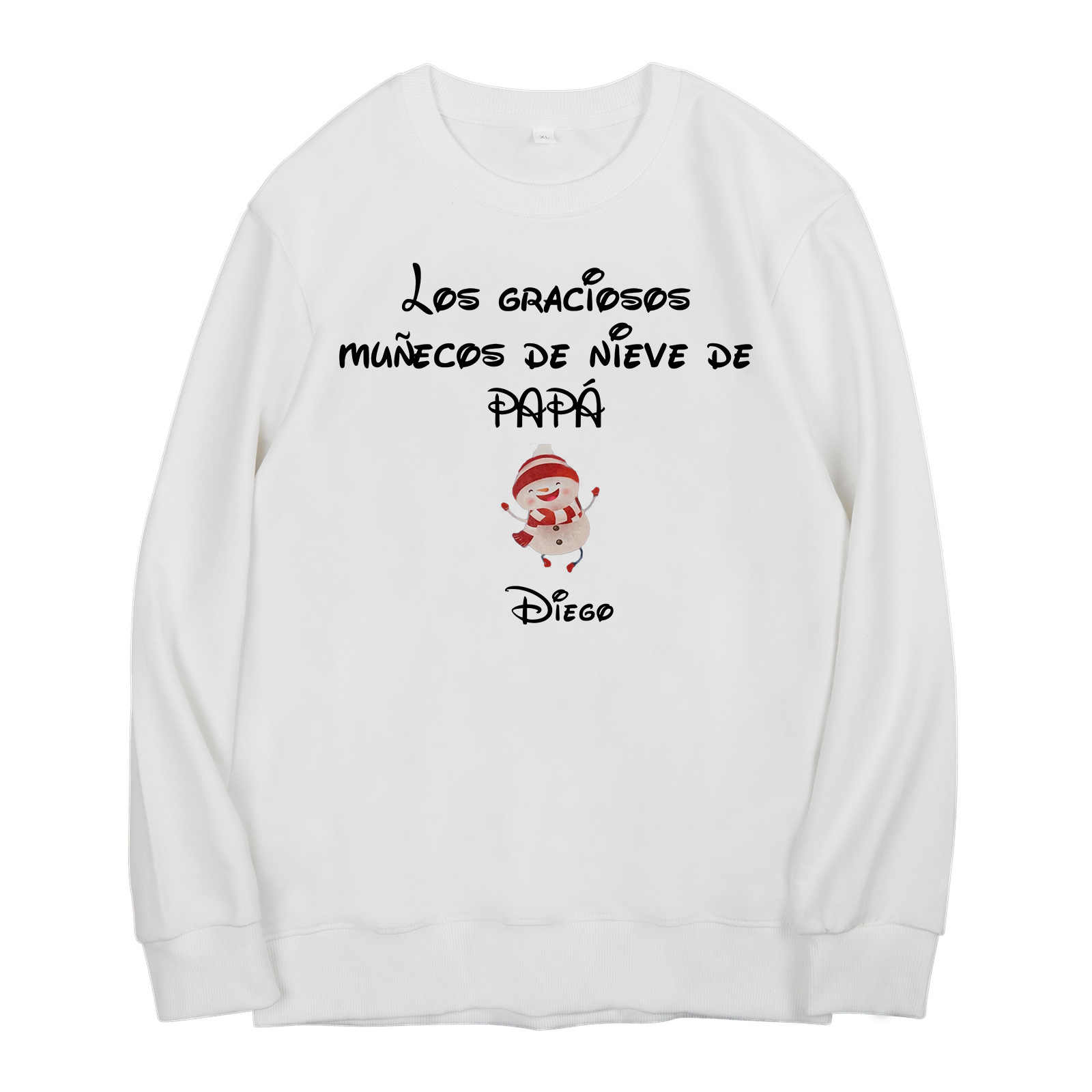 Familia-Sudadera "Muñecos de nieve" 2 nombres personalizados-Jessemade ES