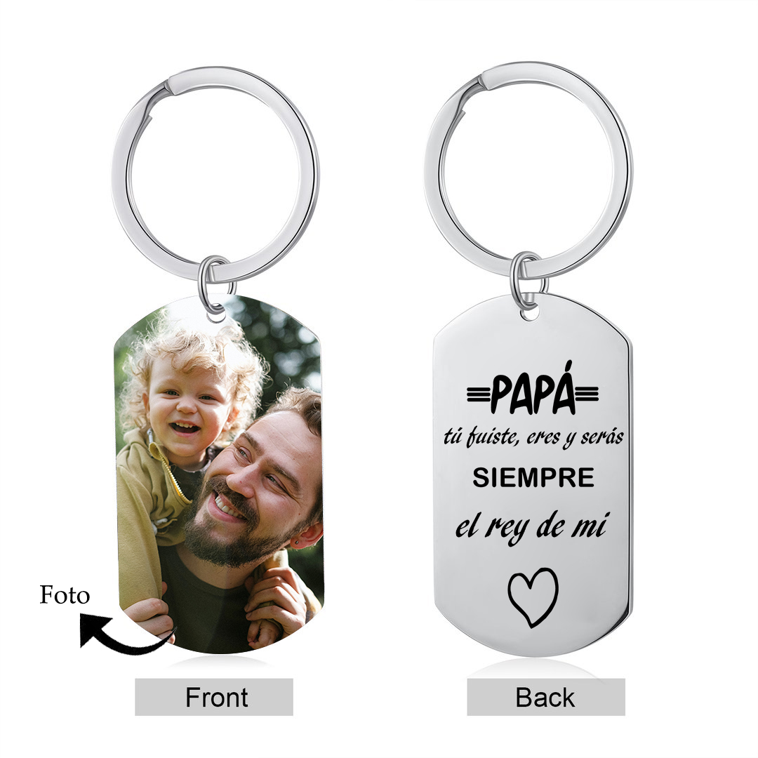 A mi papá-Llavero Personalizado ERES EL REY DE MI CORAZÓN... 1 Foto-Jessemade ES