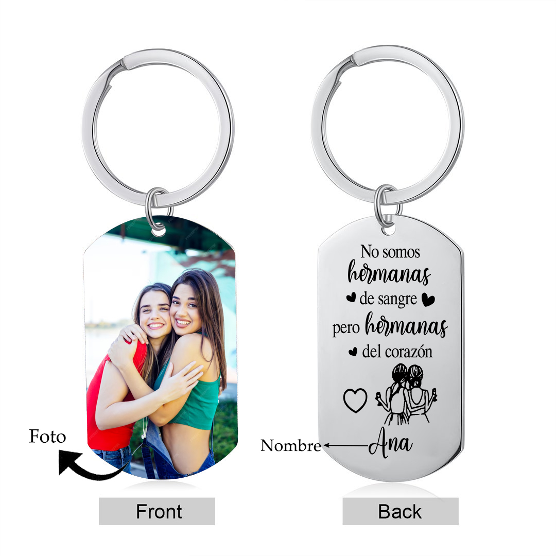 A mi amiga - Llavero con 1 nombre personalizado con foto-Jessemade ES