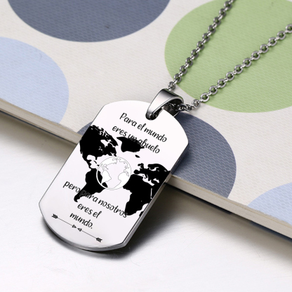 A MI ABUELO-Collar mapa del mundo de placa-Jessemade ES