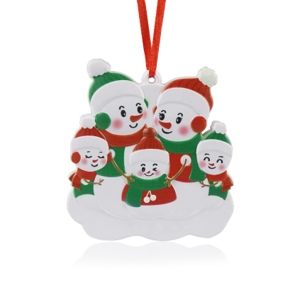 Navidad-Ornamento de resina con muñecos de nieve 5 nombres personalizados con texto adorno de árbol