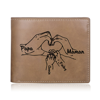 A mi papá-Unidad de llavero y cartera con caja personalizados con 4 nombres y 1 foto-Jessemade ES