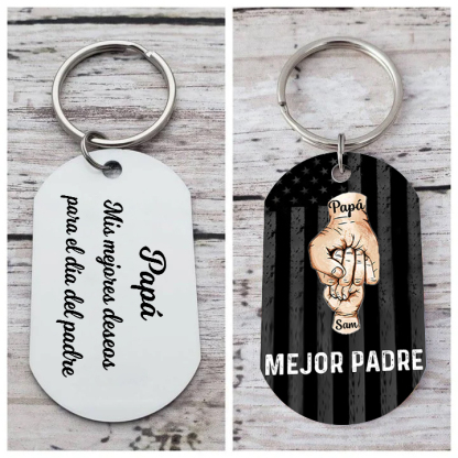 A mi papá-Llavero 1-7 Nombres Personalizados Puño con Puño-Jessemade ES