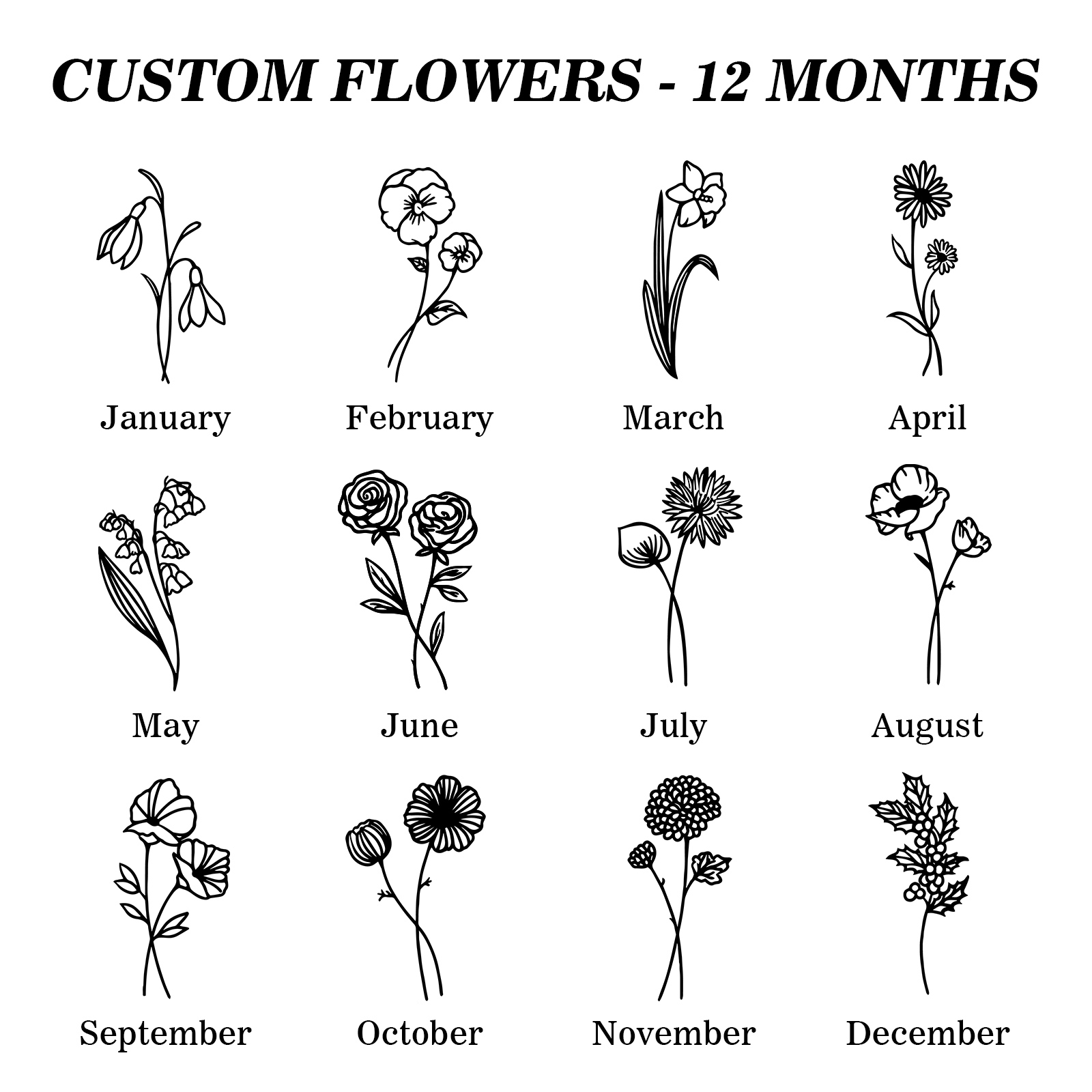 Cartera, billetera con 1 nombre, 1 flor de nacimiento y 1 texto personalizados monedero clásico para mujer-Jessemade ES