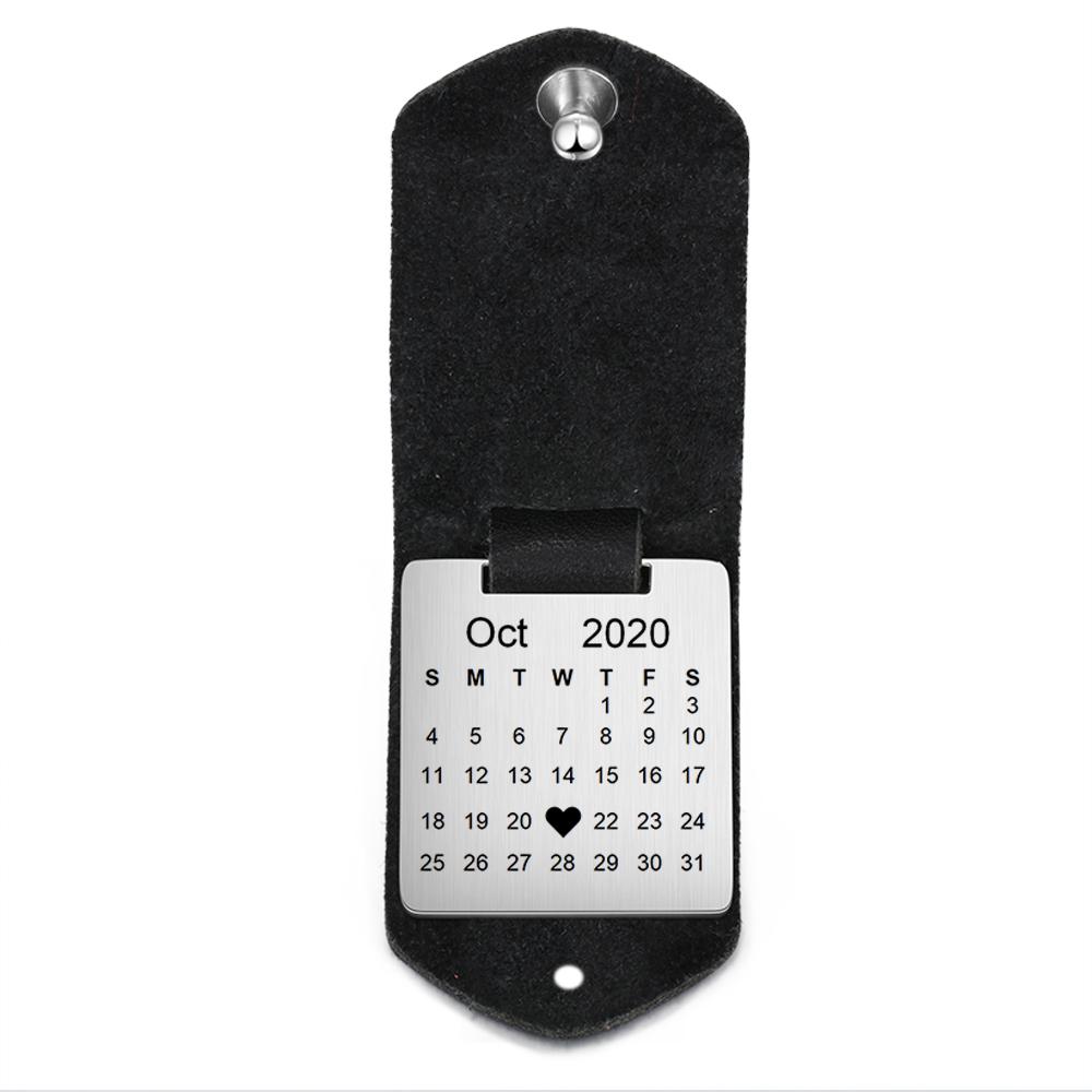 Llavero para pareja de cuero personalizado con fecha y foto-Jessemade ES