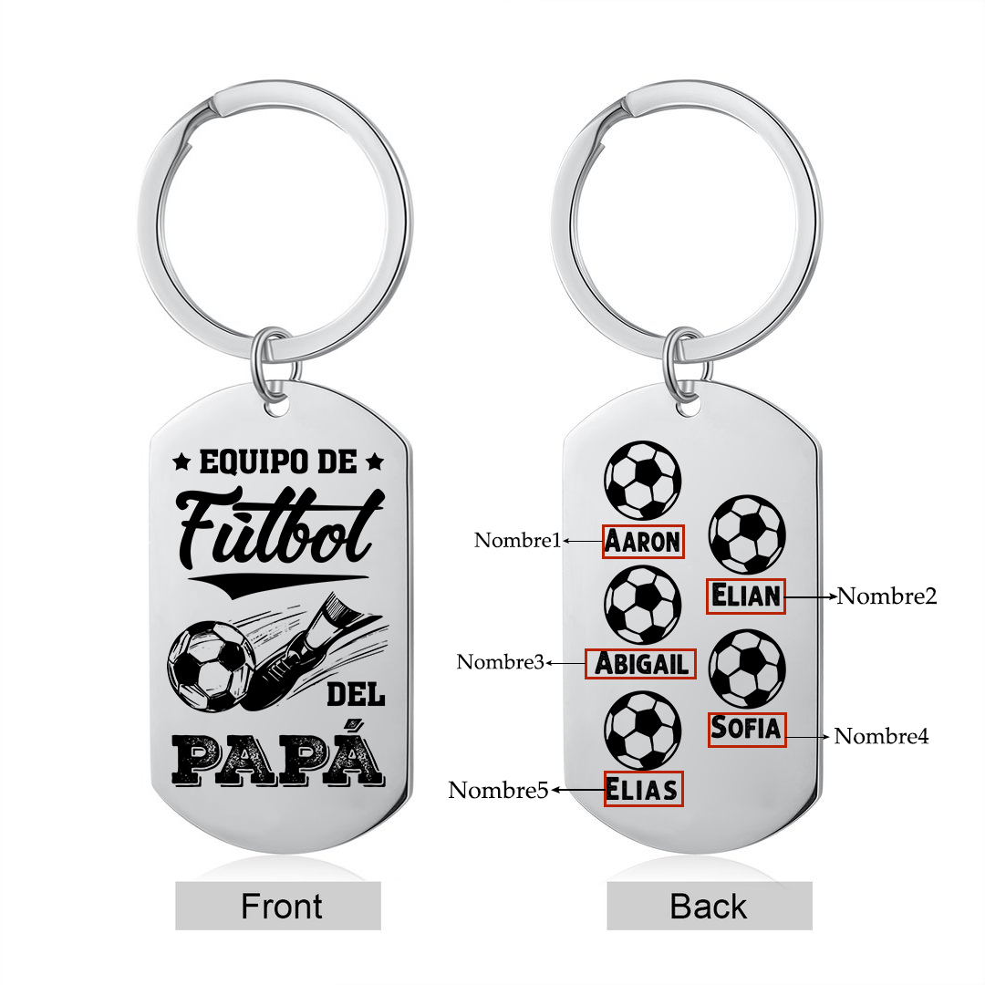 A mi papá-Llavero 1-7 Nombres Personalizados EQUIPO DE FÚTBOL DEL PAPÁ-Jessemade ES