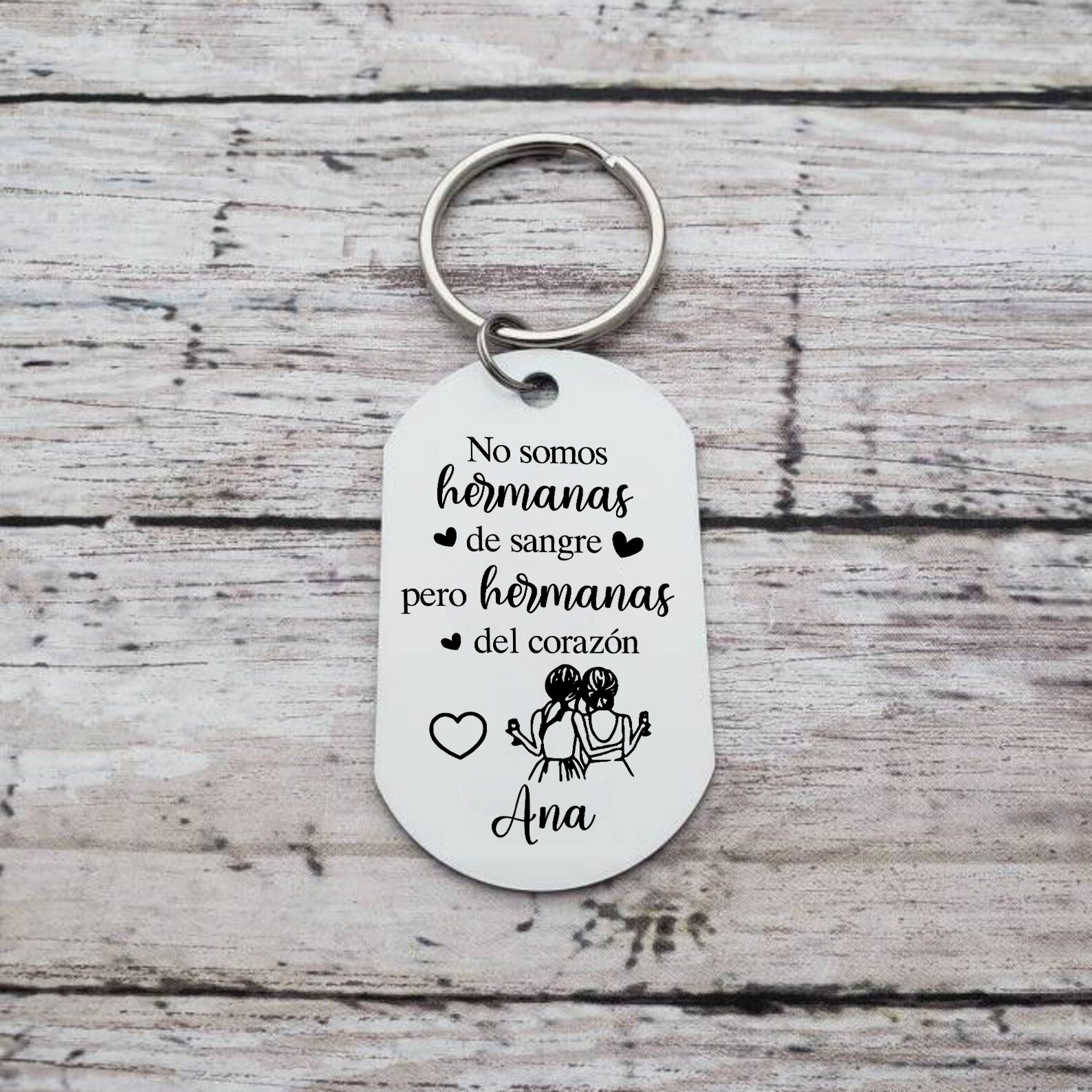 A mi amiga - Llavero con 1 nombre personalizado con foto-Jessemade ES