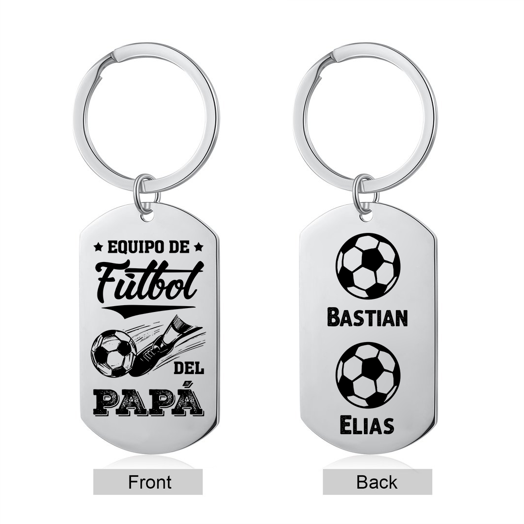A mi papá-Llavero 1-7 Nombres Personalizados EQUIPO DE FÚTBOL DEL PAPÁ-Jessemade ES