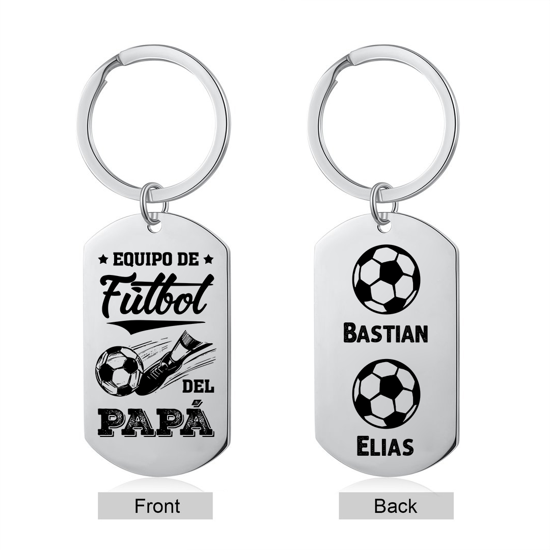 A mi papá-Llavero 1-7 Nombres Personalizados EQUIPO DE FÚTBOL DEL PAPÁ-Jessemade ES