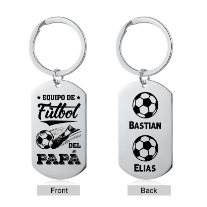 A mi papá-Llavero 1-7 Nombres Personalizados EQUIPO DE FÚTBOL DEL PAPÁ-Jessemade ES