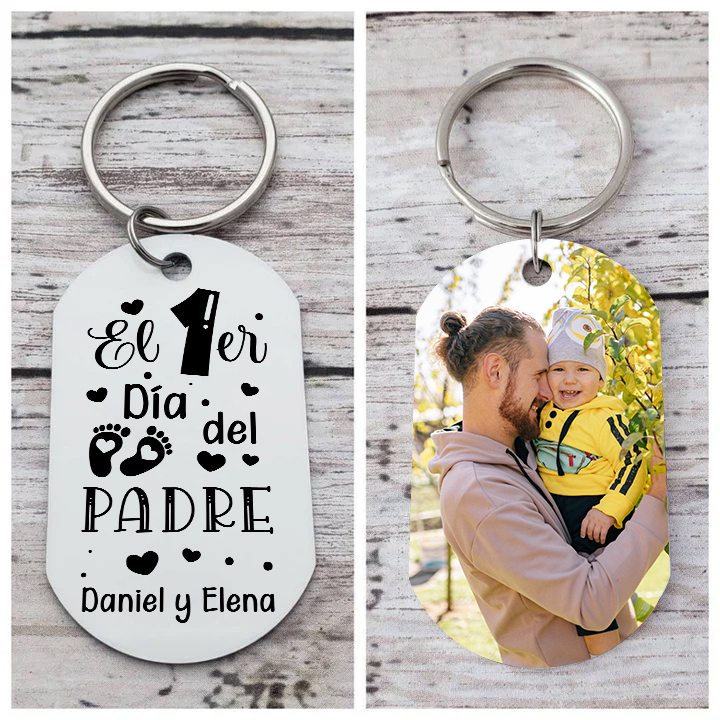 A mi papá-Llavero Personalizado El 1er Día del PADRE 1 Foto y 1 Texto-Jessemade ES