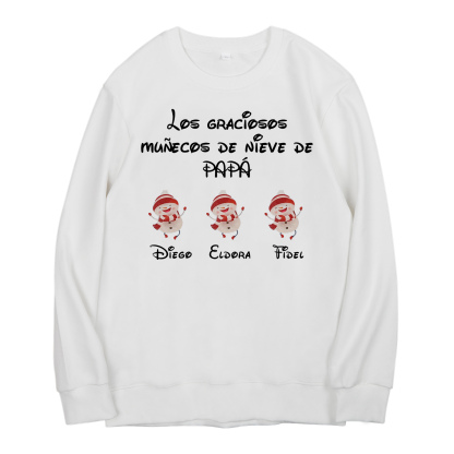 Familia-Sudadera "Muñecos de nieve" 4 nombres personalizados-Jessemade ES