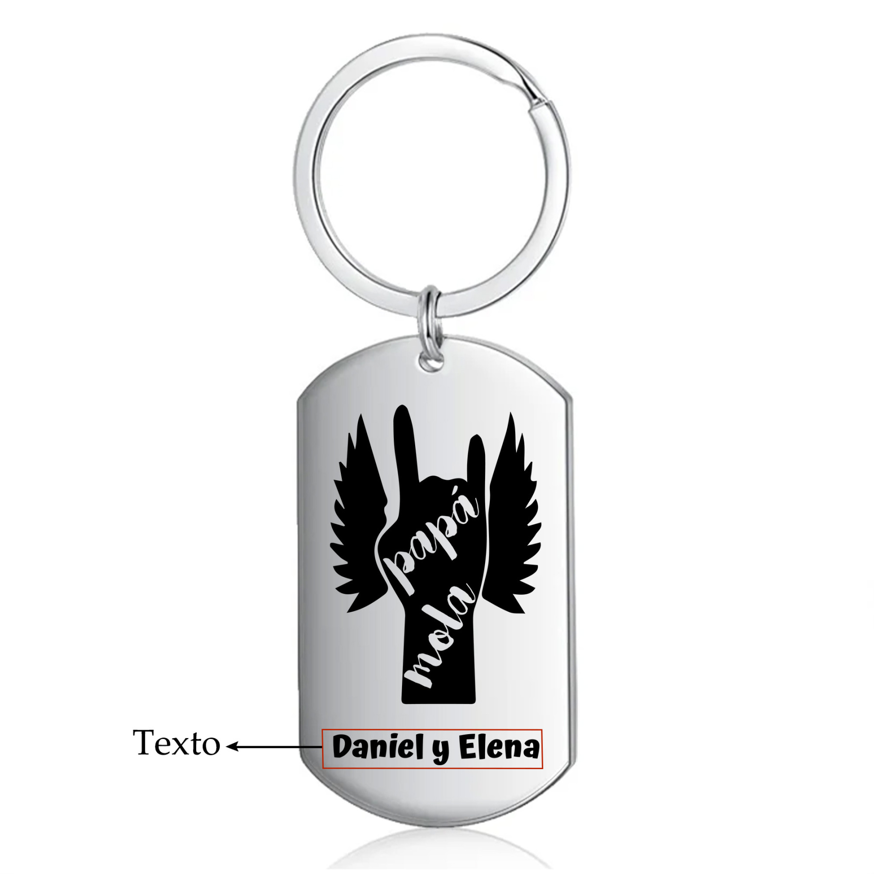 A mi papá-Llavero Personalizado PAPÁ MOLA 1 Texto -Jessemade ES