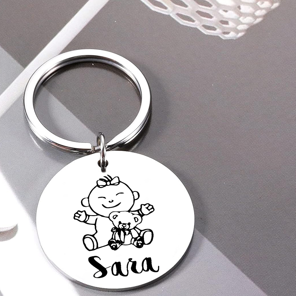 A mi papá-Llavero de placa redonda El 1er Día del PADRE personalizado con 1 nombre-Jessemade ES