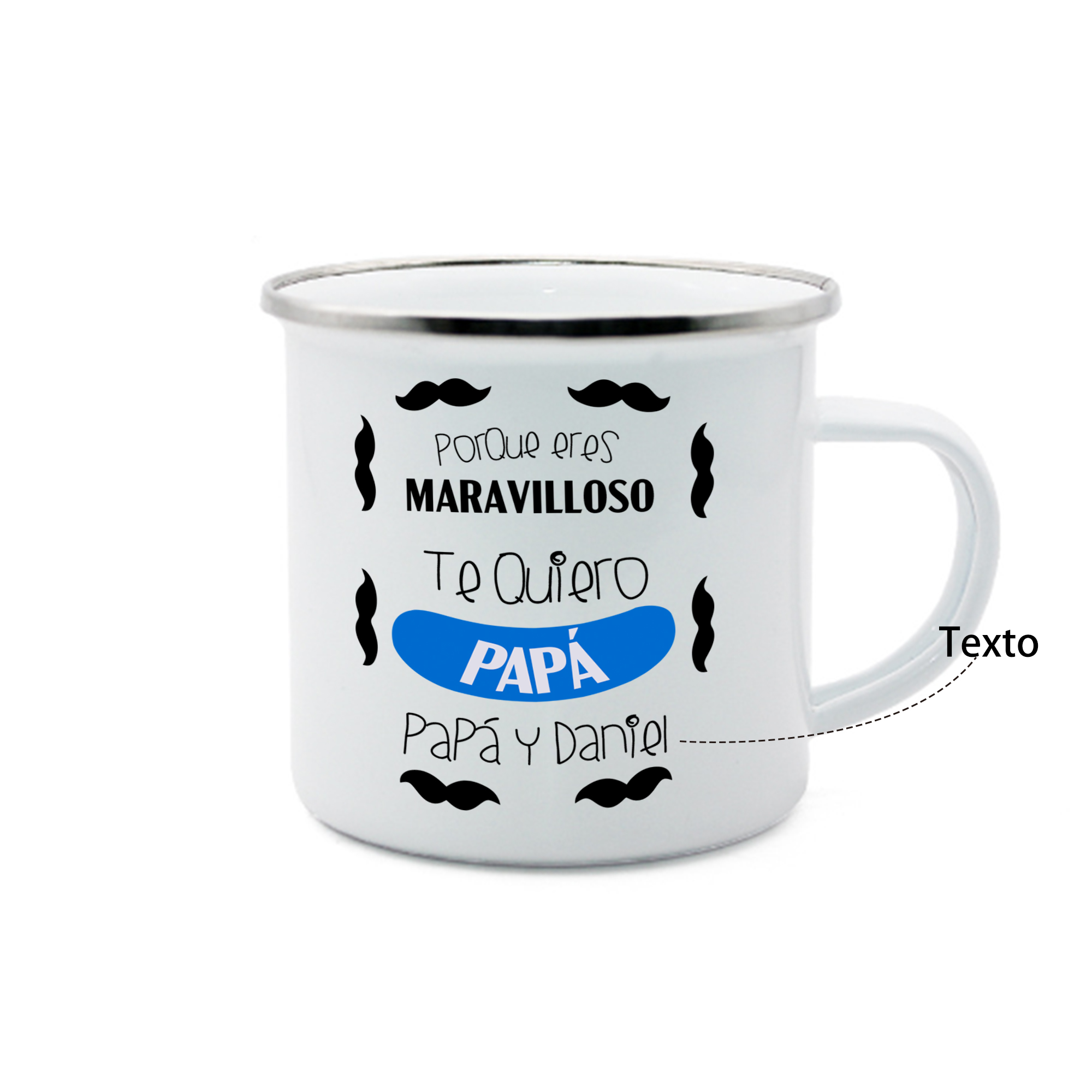Taza para papá con 1 texto personalizado-Jessemade ES