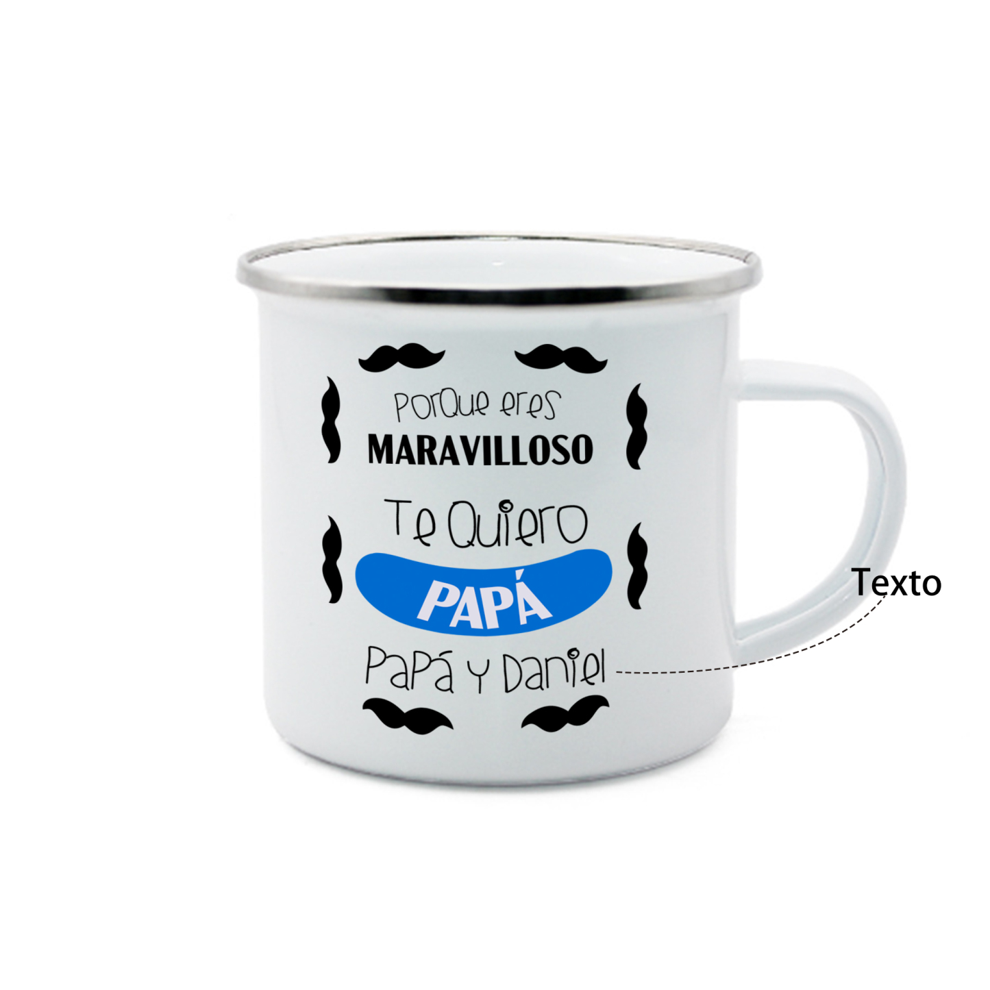 Taza para papá con 1 texto personalizado-Jessemade ES