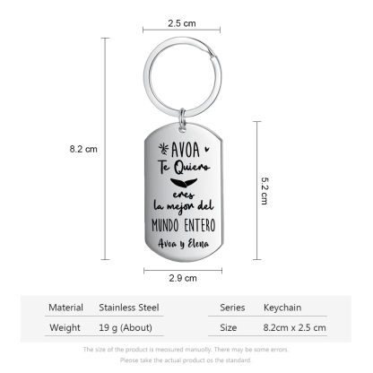 A mi abuela - Llavero 1 Texto Personalizado AVOA TE QUIERO-Jessemade ES