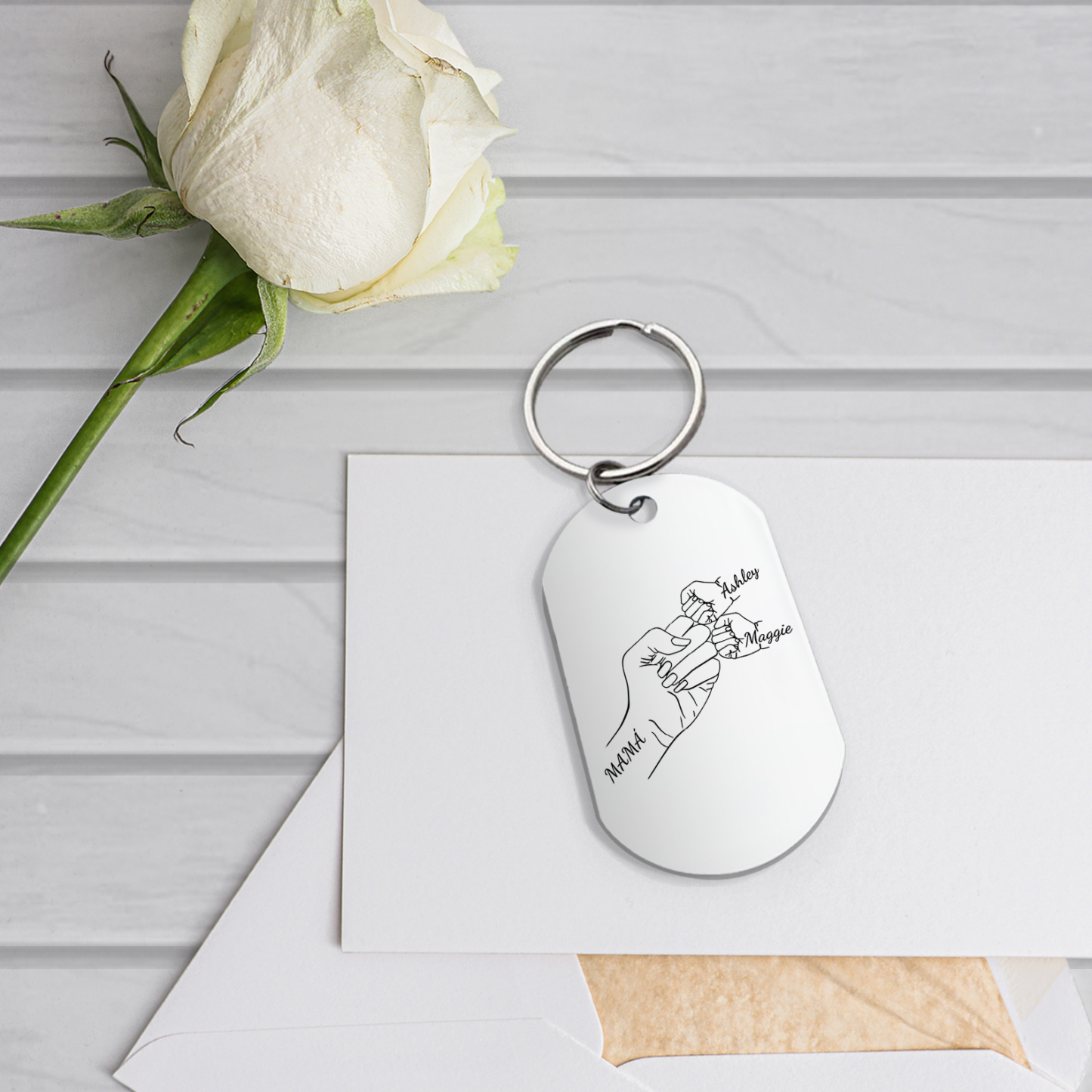 A mi mamá-Llavero 1-4 Nombres Personalizados "PUÑO CON PUÑO"-Jessemade ES