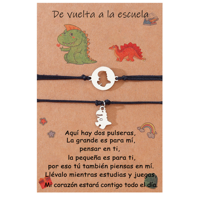 Unidad de 2 pulseras de dinosaurio - Regalos de regreso a la escuela