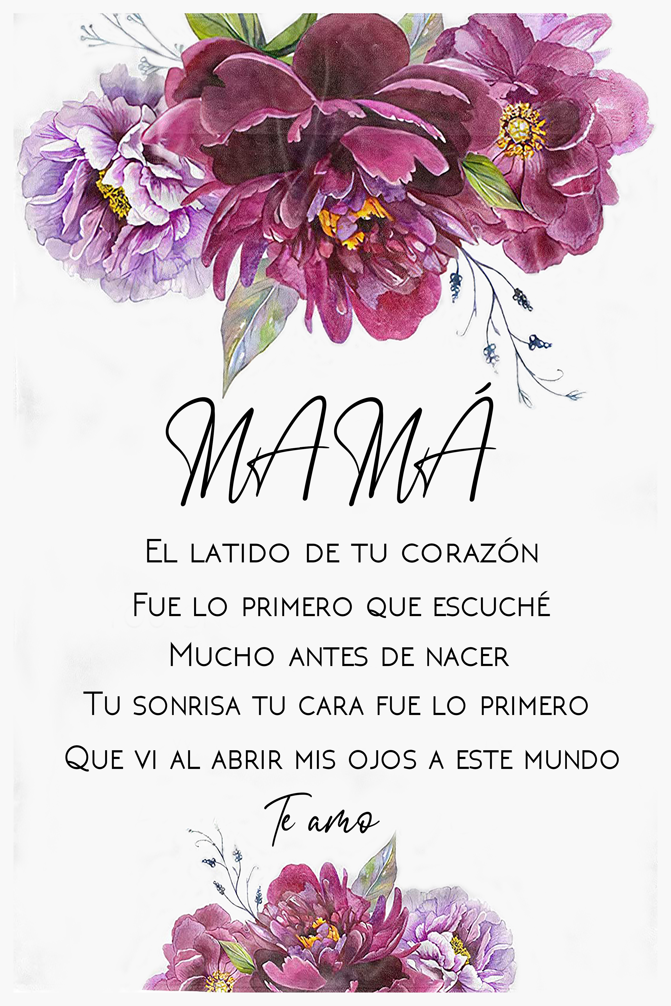 A mi mamá-Manta de buen calidad con frase amoroso