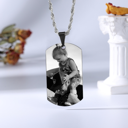 A MI PAPÁ-Collar de placa personalizada con texto y foto-Jessemade ES