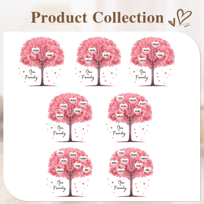 Florero con base de cerámica árbol de corazones 2-8 nombres personalizados con texto decoración del hogar-Jessemade ES