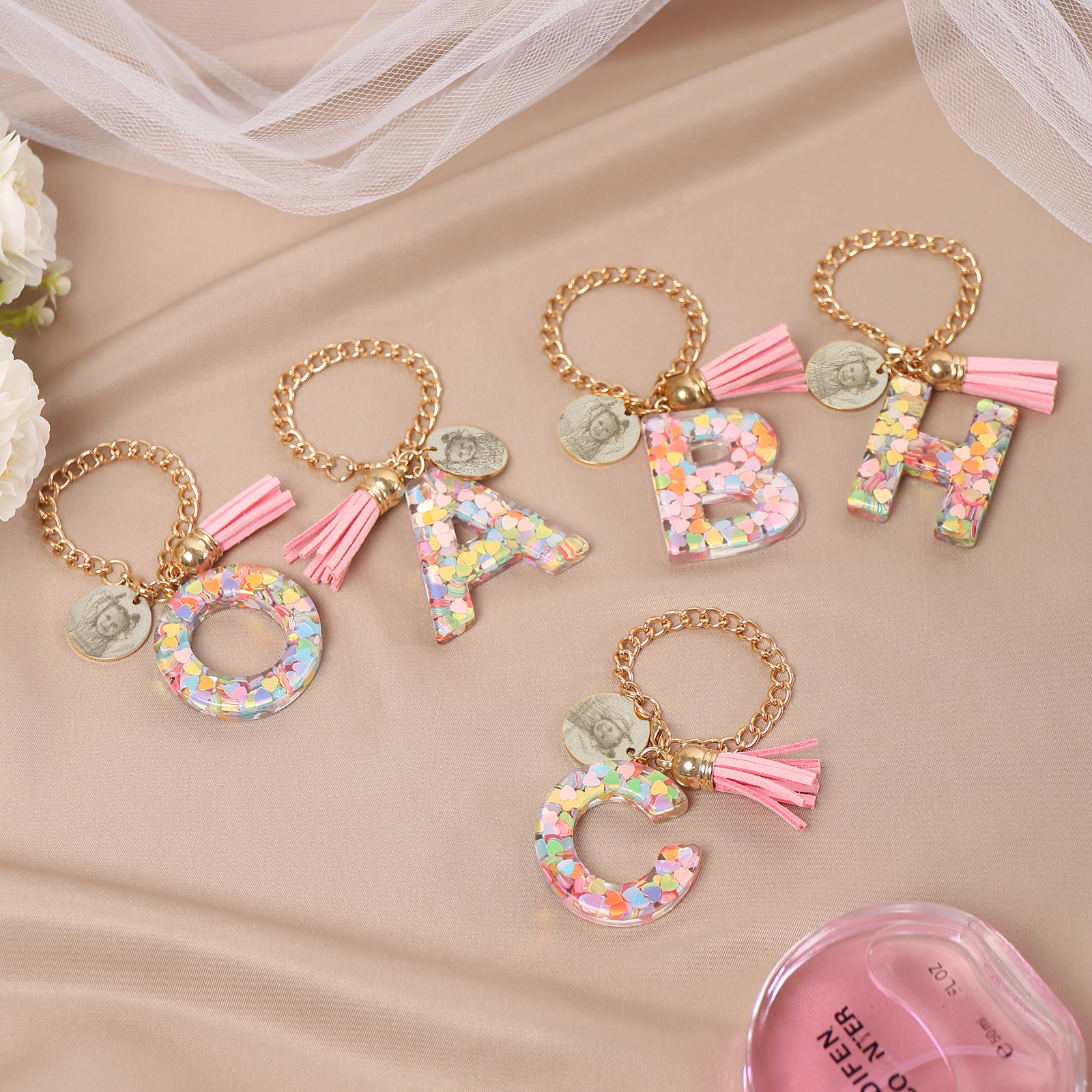 Etiqueta/Llavero con foto personalizada para mochila, botella