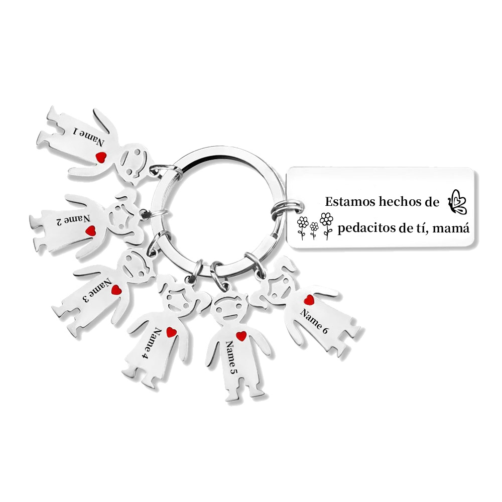 A mi mamá - Llavero 1-6 Nombres Personalizado con Charms de Niños-Jessemade ES