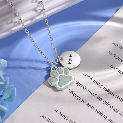 Collar para pareja de pata fluorescente con nombre personalizado-Jessemade ES