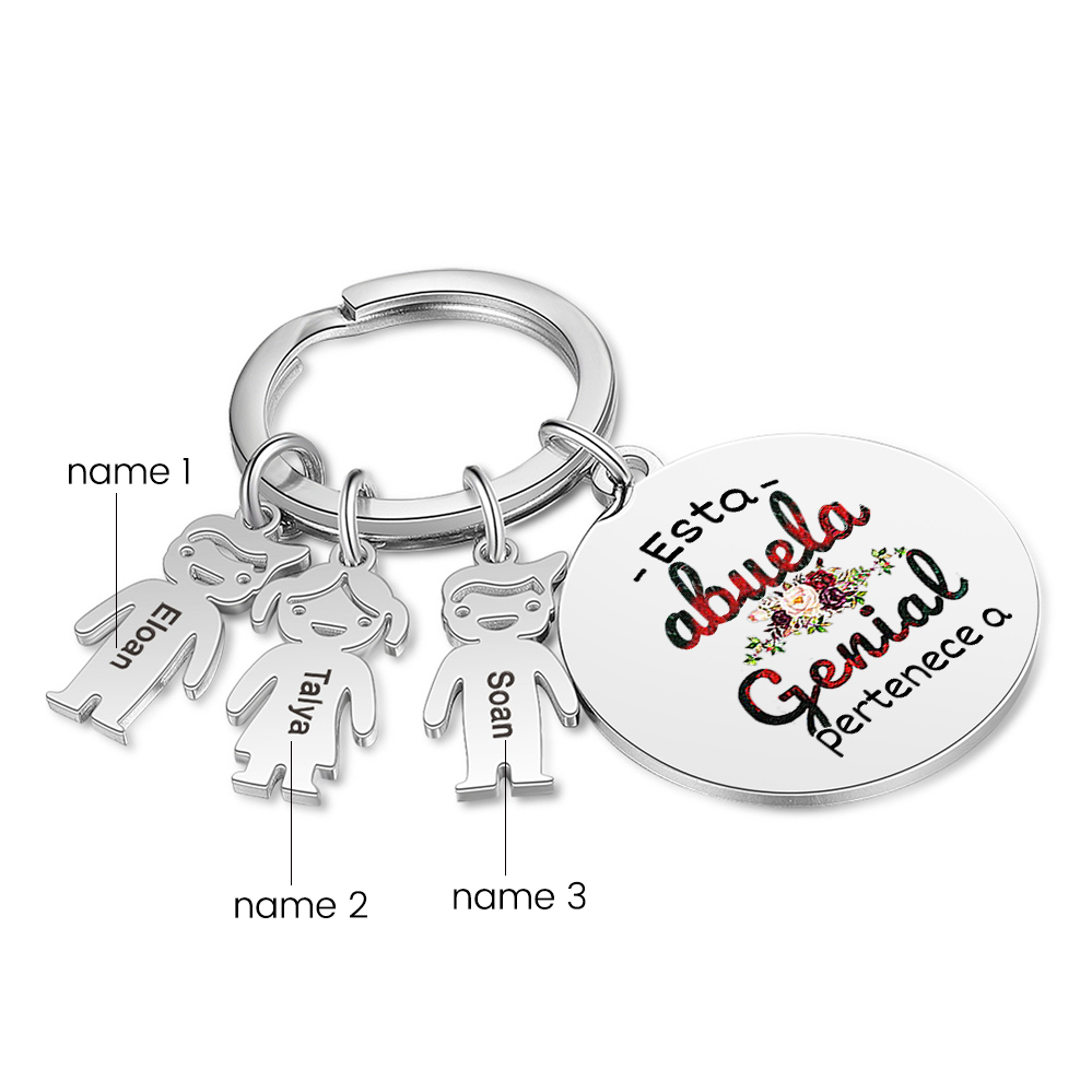 A mi abuela - Llavero con 1-5 nombres personalizados en "niños"-Jessemade ES
