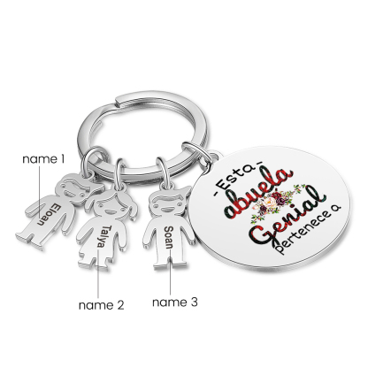 A mi abuela - Llavero con 1-5 nombres personalizados en "niños"-Jessemade ES