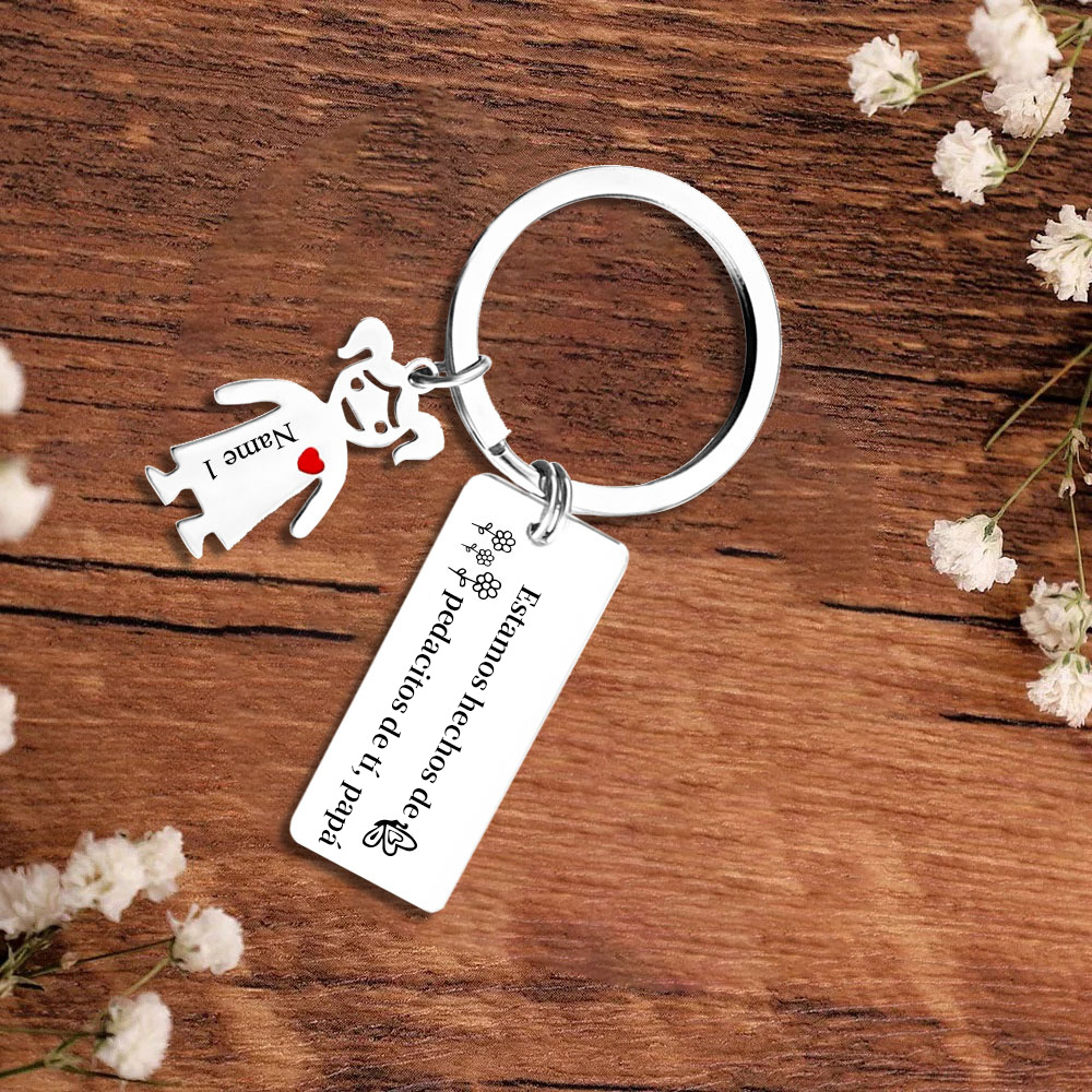 A mi papá - Llavero con 1-6 nombre personalizado en "niños"-Jessemade ES