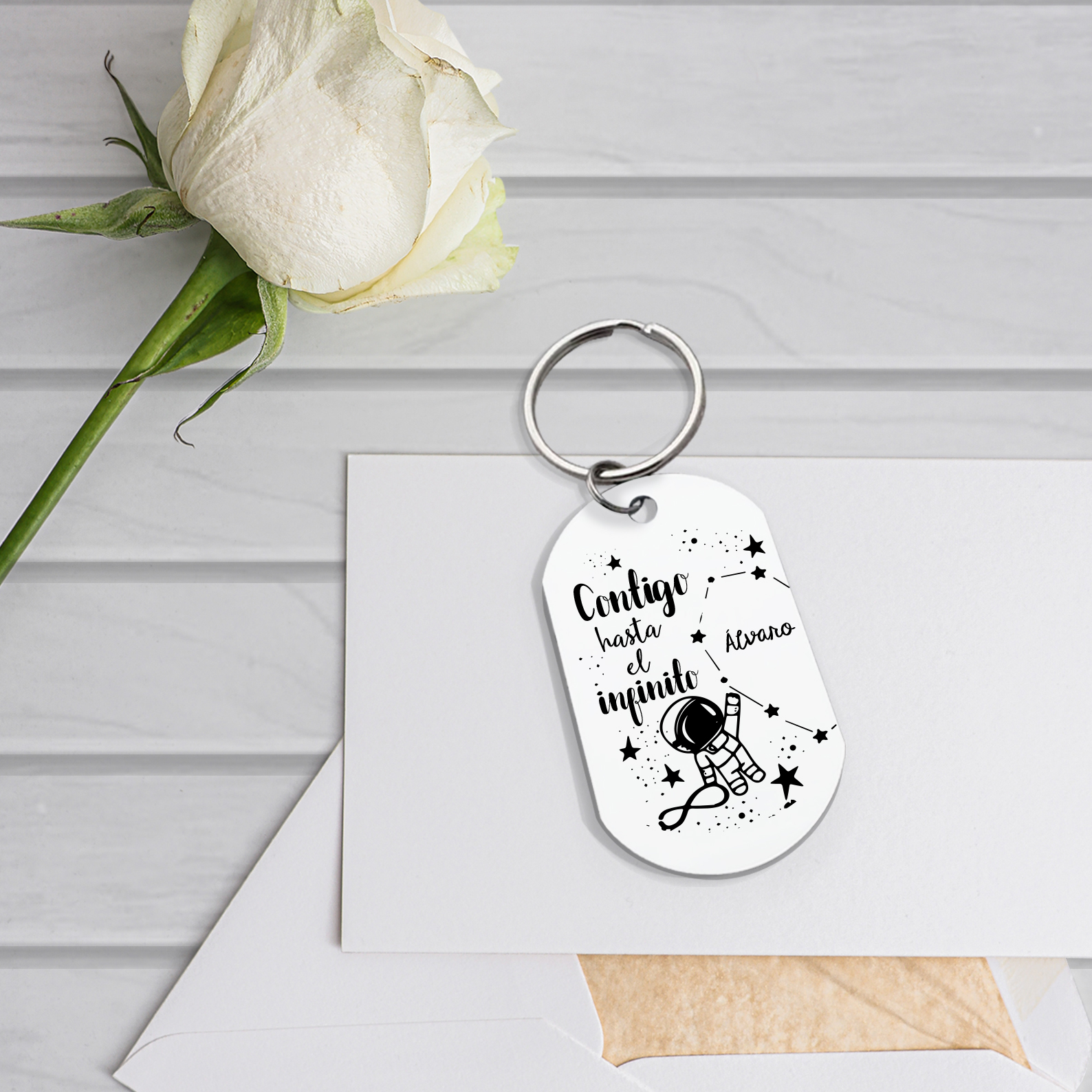 Llavero personalizado con 2 nombres para pareja unidad de llaveros-Jessemade ES