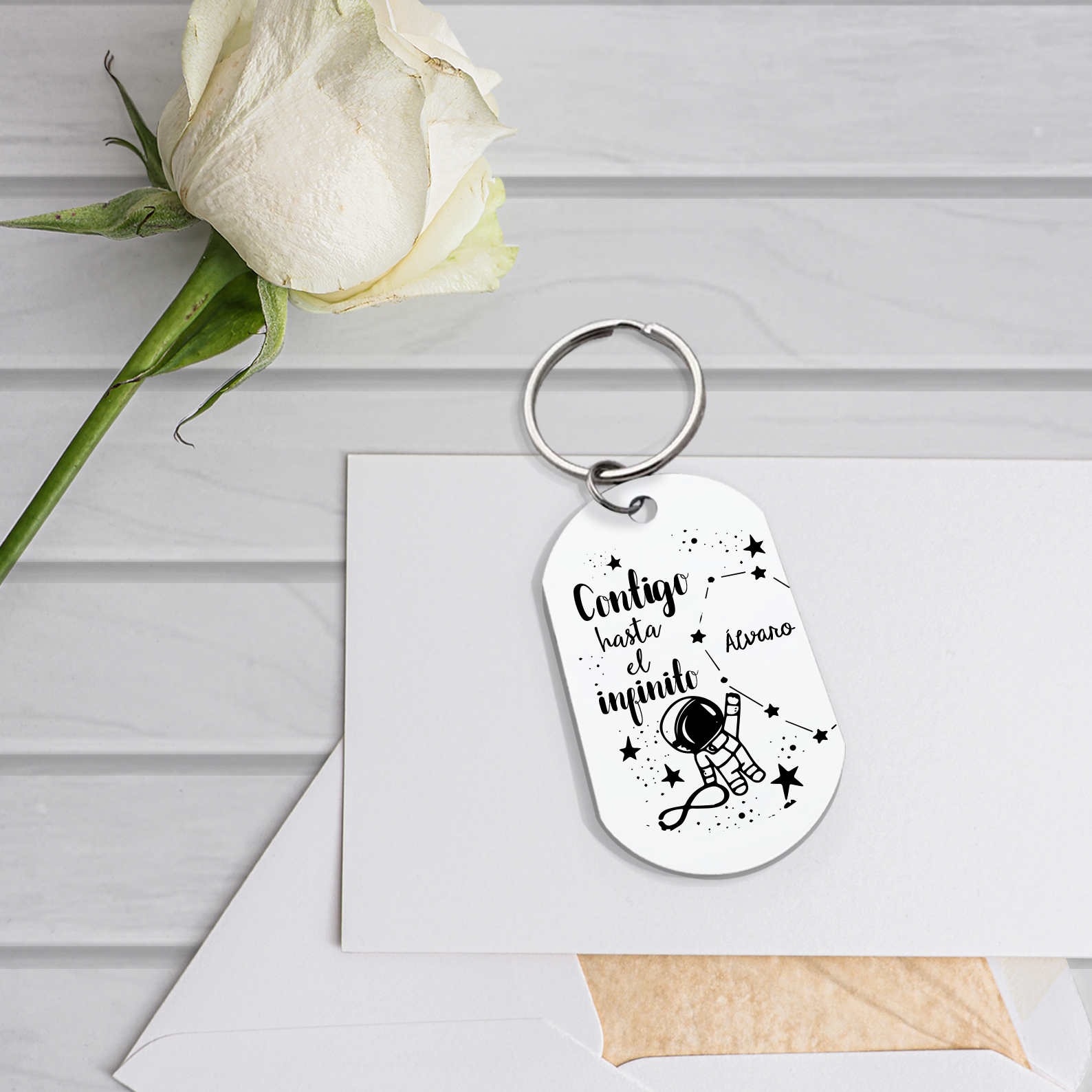 Llavero personalizado con 2 nombres para pareja unidad de llaveros-Jessemade ES