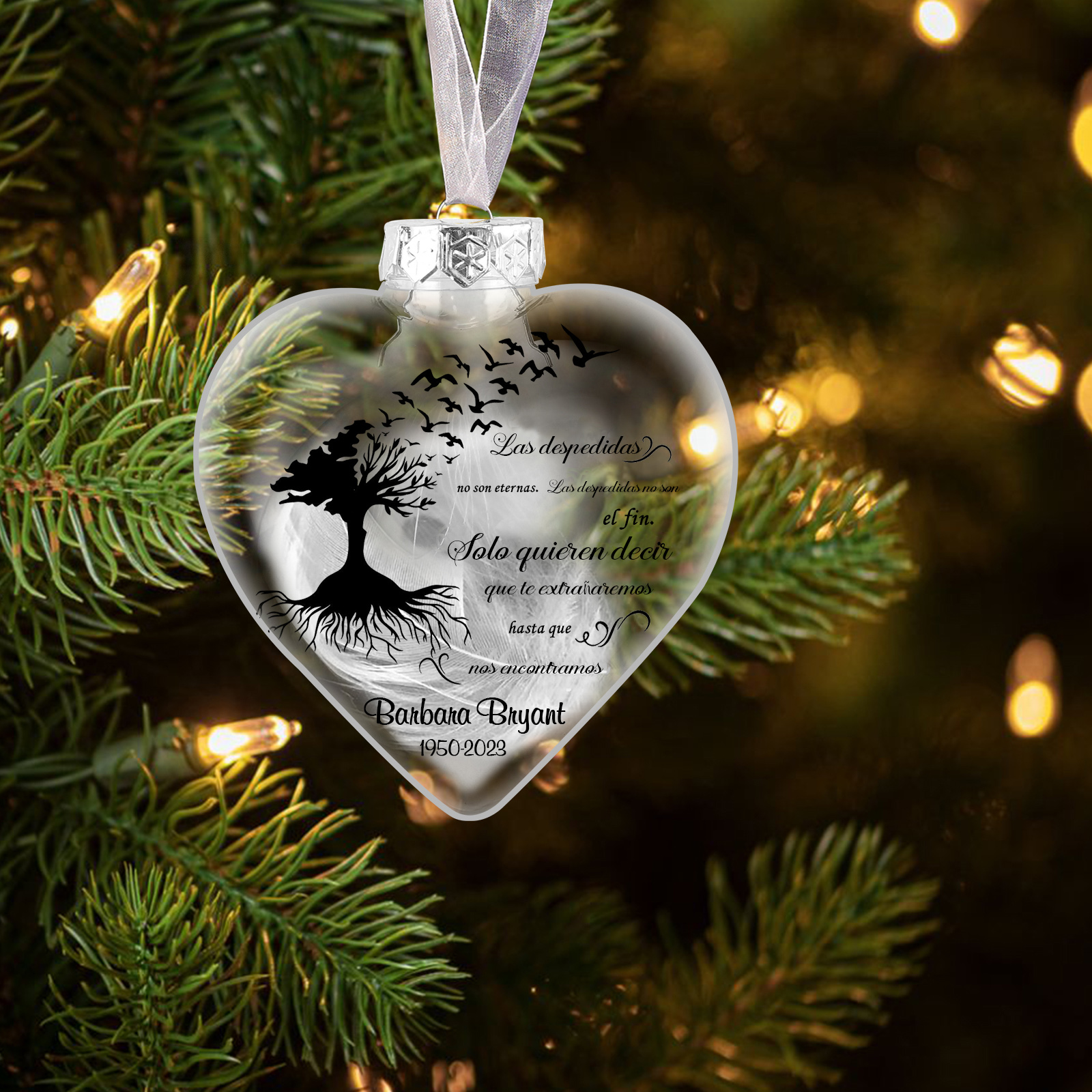 Bola navideña conmemorativa Adorno de Navidad 1 nombre y años personalizados con pluma -Jessemade ES