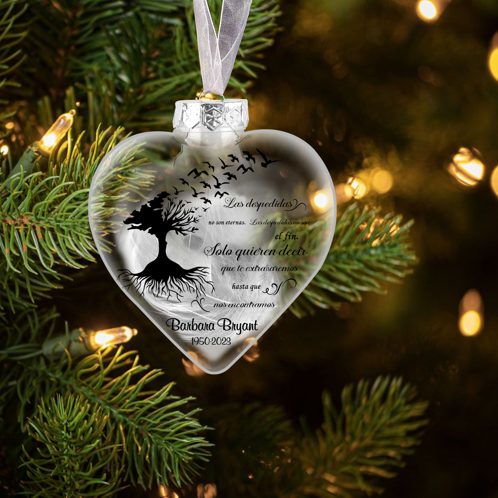 Bola navideña conmemorativa Adorno de Navidad 1 nombre y años personalizados con pluma -Jessemade ES