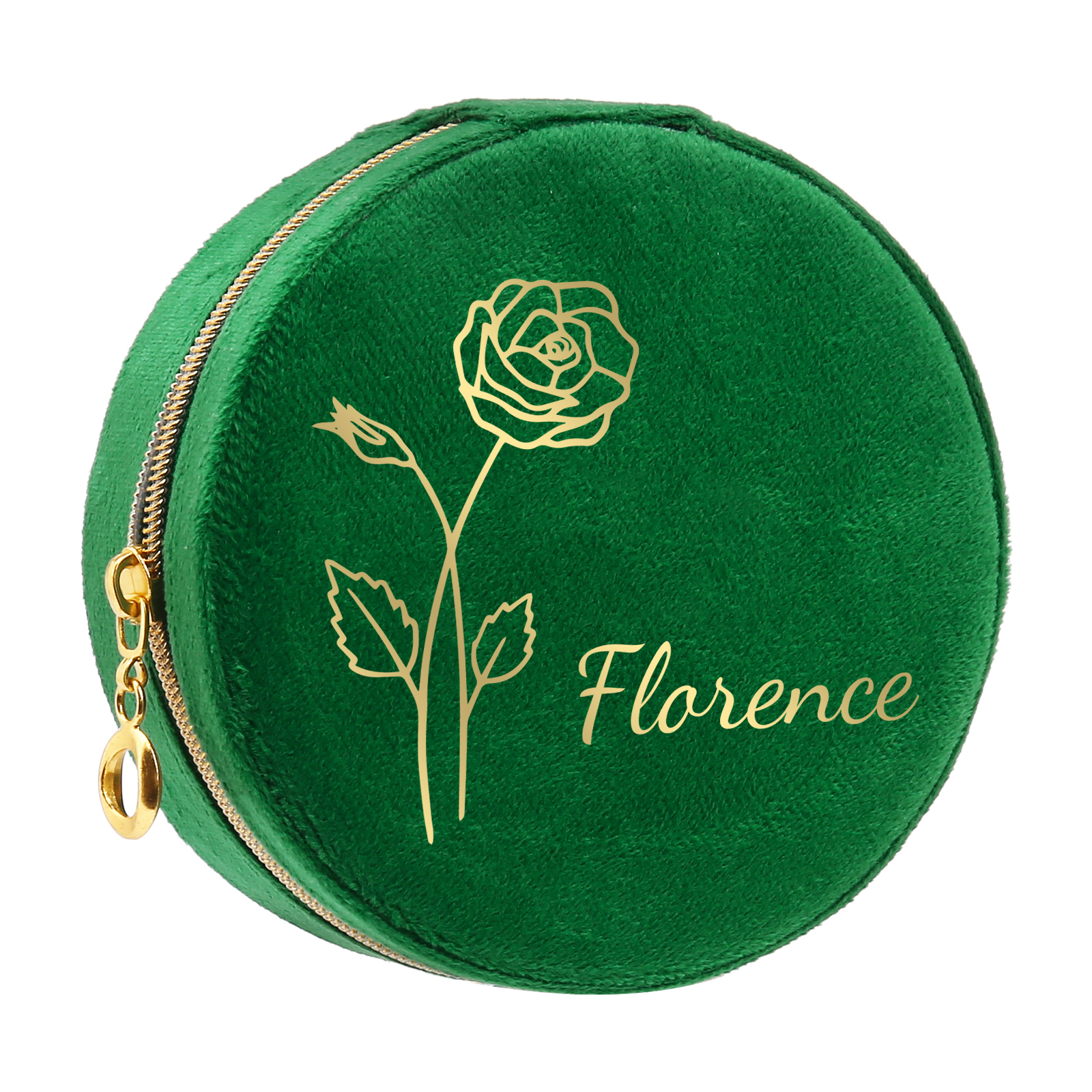 Caja de regalo para joya personalizada con nombre y flor de nacimiento-Jessemade ES