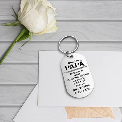 A mi papá-Llavero de placa con motocicleta-Jessemade ES