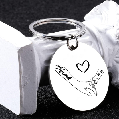 A mi mamá-Llavero 1-6 Nombres Personalizados MANOS COGIDAS-Jessemade ES