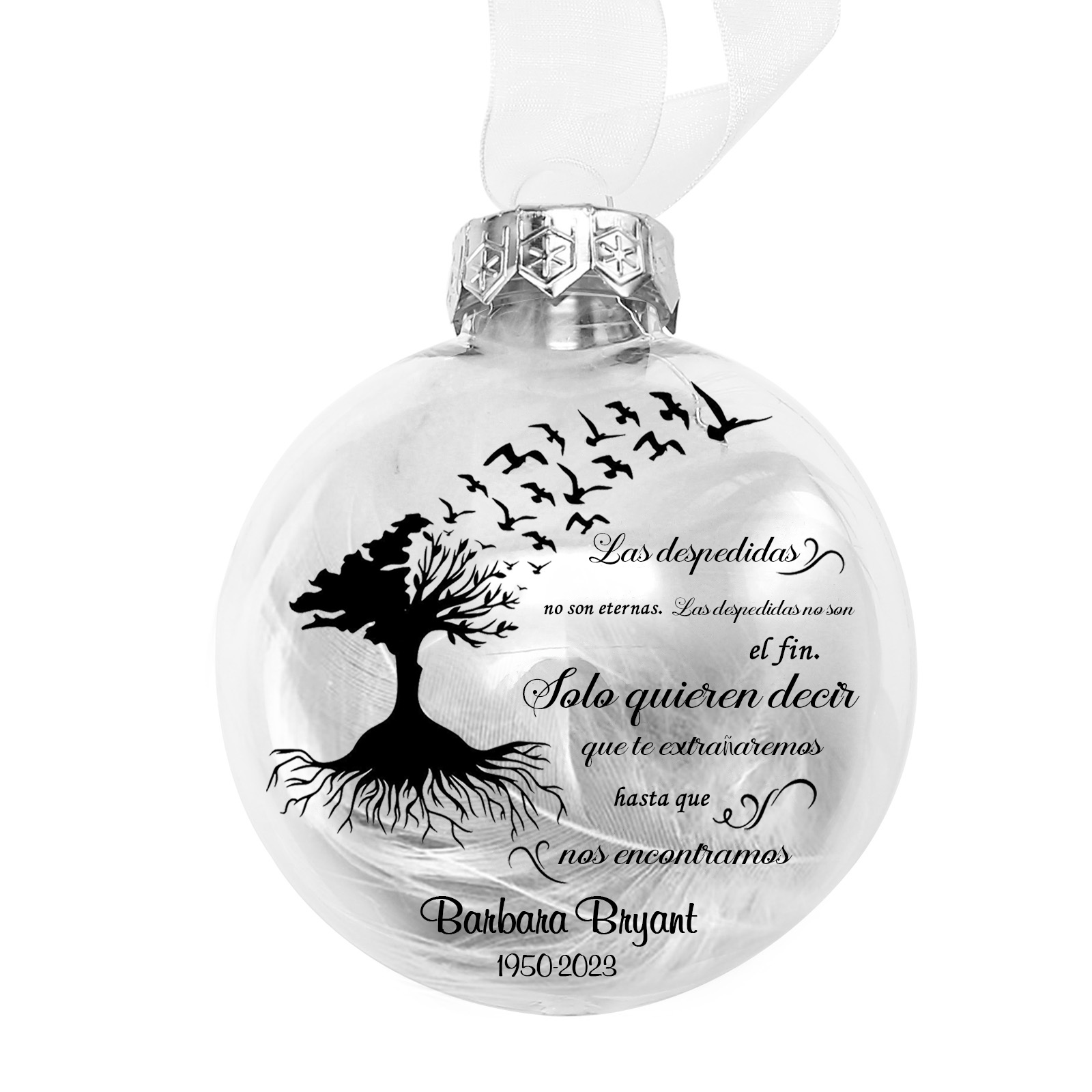 Bola navideña conmemorativa Adorno de Navidad 1 nombre y años personalizados con pluma -Jessemade ES