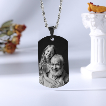 A MI ABUELO-Collar de placa personalizada con nombre y foto-Jessemade ES