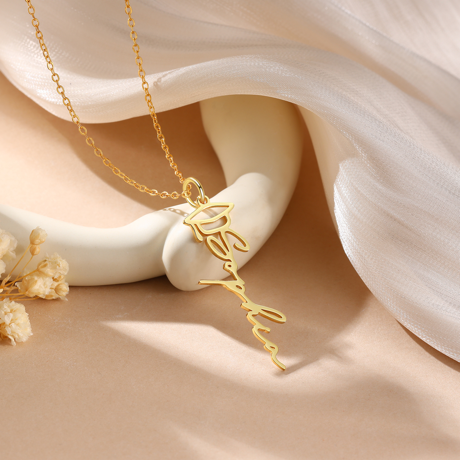 Collar de gorro de graduación personalizado con 1 nombre