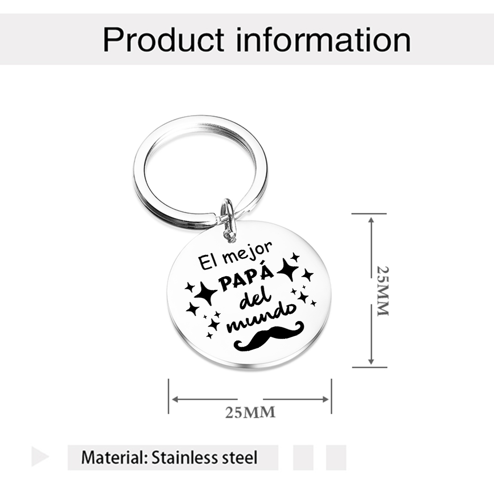 A mi papá-Llavero de placa redonda "el mejor papá"-Jessemade ES