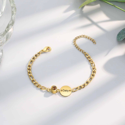 Pulsera con proyección de foto en color para mujer personalizada con 1 nombre Brazalete de proyección-Jessemade ES