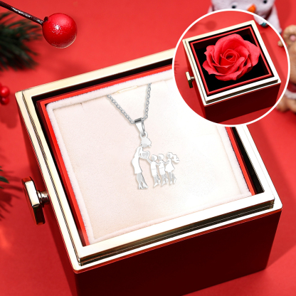 Collar con colgante de madre y tres hijos/hijas amor entre mamá y niños -Jessemade ES
