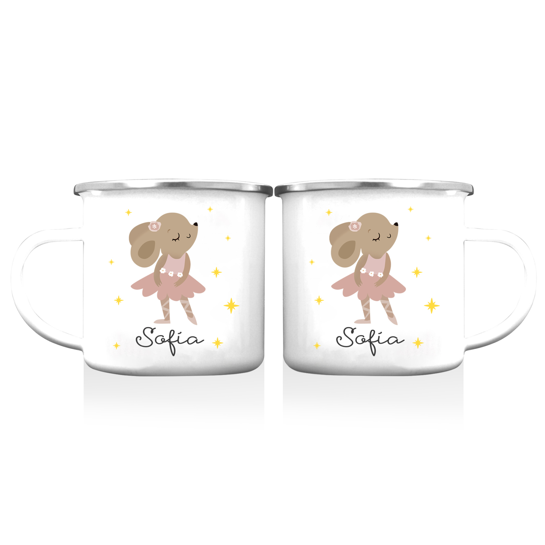 Vuelta al cole-Taza para niños "rata" con 1 nombre personalizado