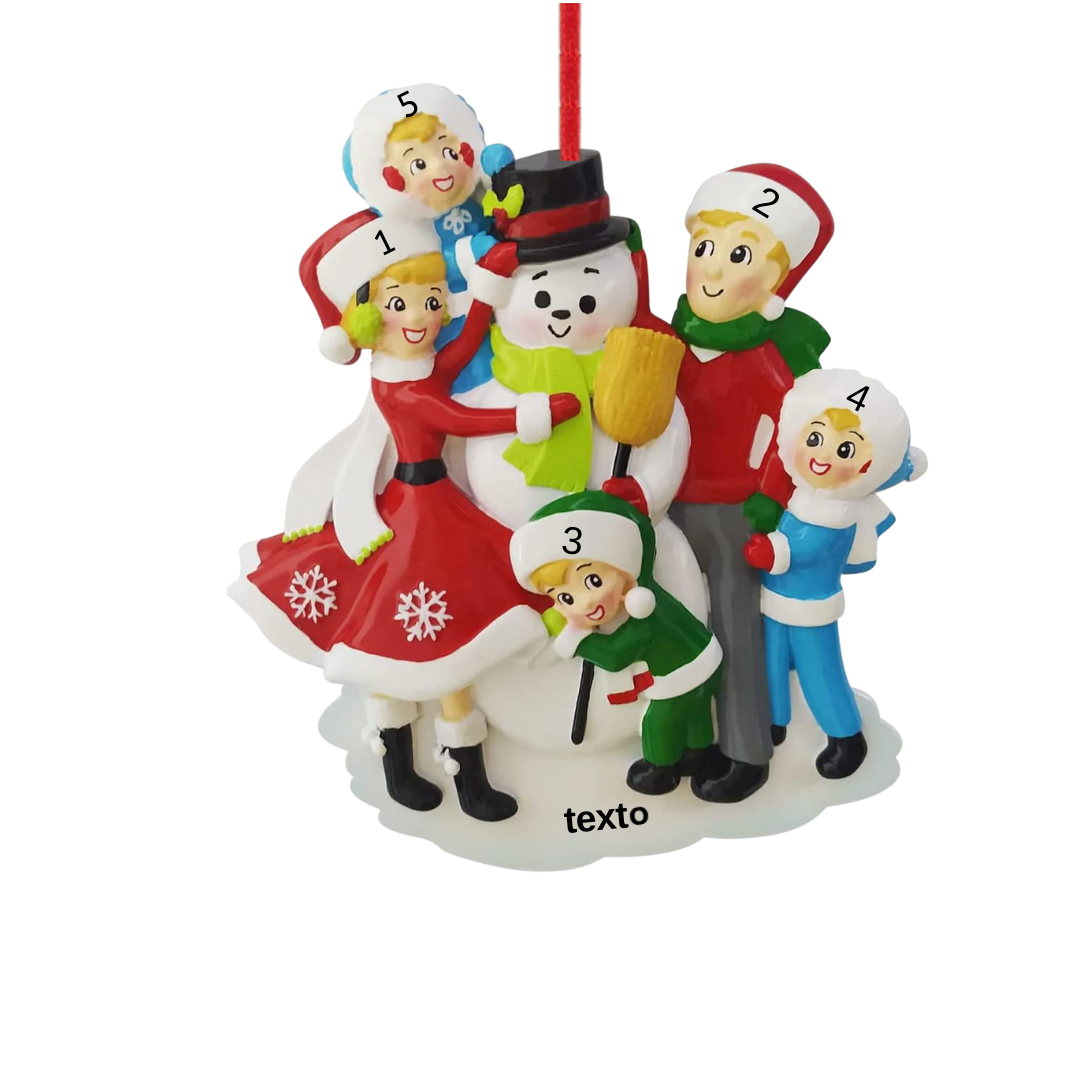 Navidad-Muñecos Ornamentos Navideños 5 Nombres con Texto Personalizados Adorno de Madera